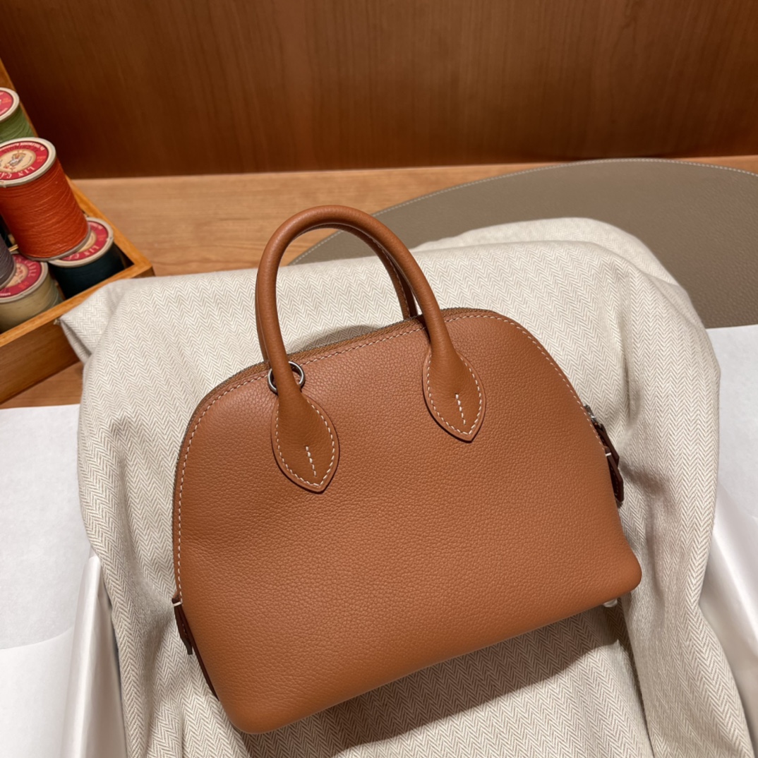 에르메스 미니 볼리드18 골드브라운 은장 앱송